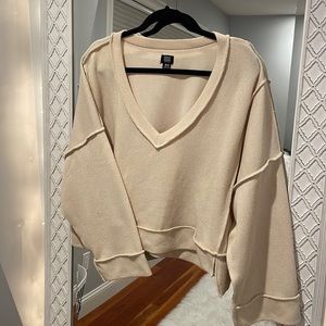 BDG tan oversized cropped structured sweater